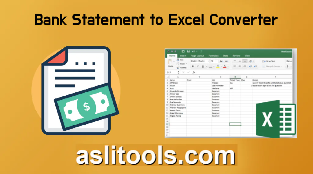 Bank Statement to Excel